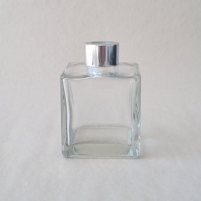 Diffuser Bottle - Square Clear 200ML - Silver Lid