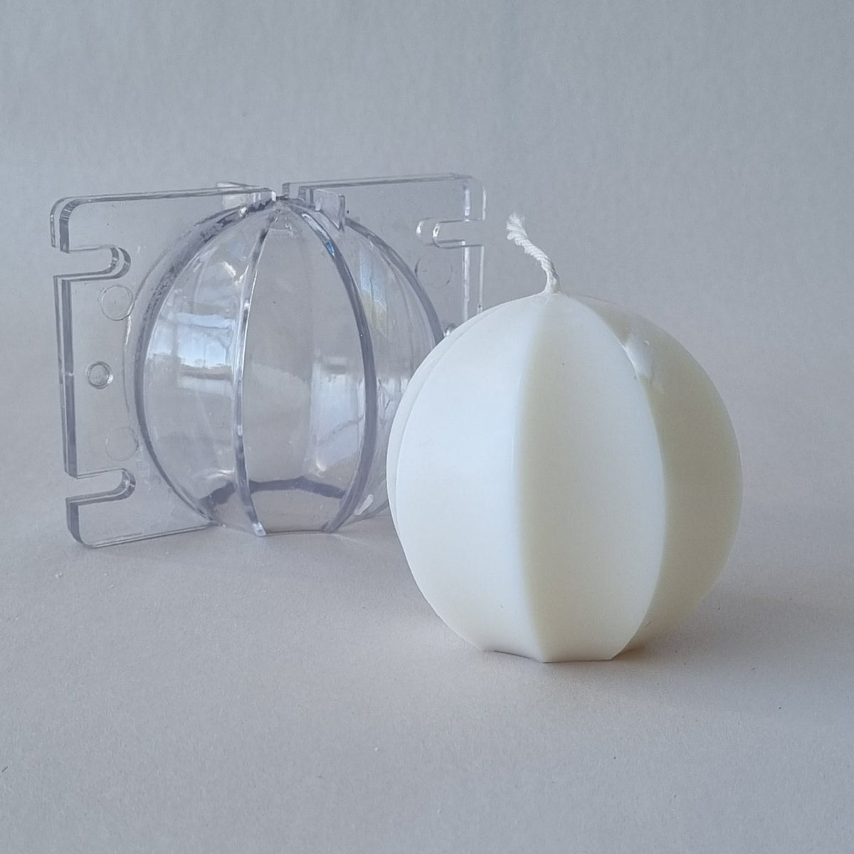 Decorative ball PVC candle mould with edge detail