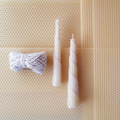 Beeswax Rolled Candle Kit - Natural 20 sheets