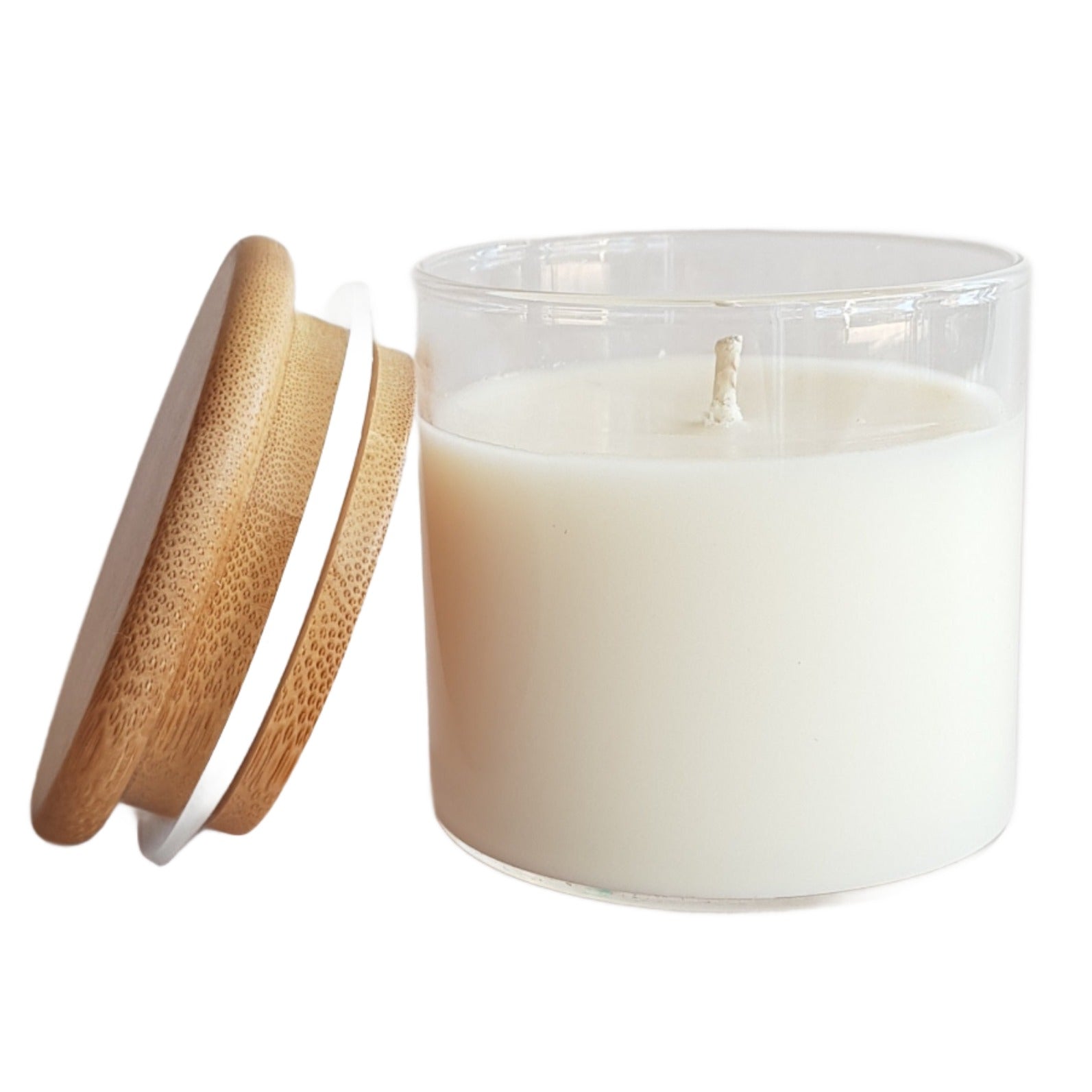 Country glass jar with bamboo lid