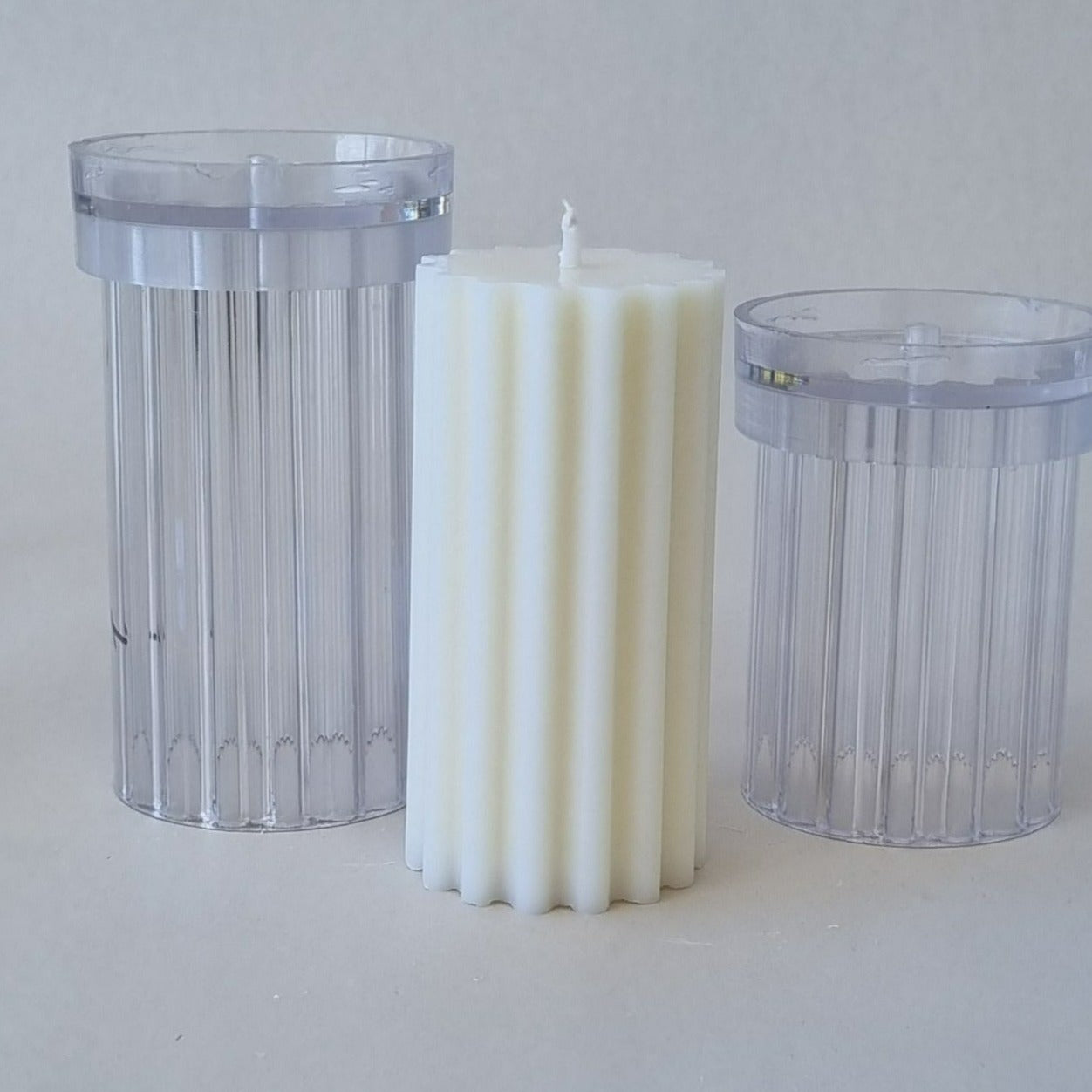 Tall wavey fluted column PVC candle mould