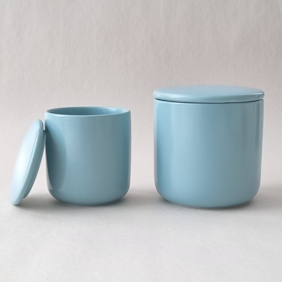 Ceramic Jar with Lid, Small - Blue