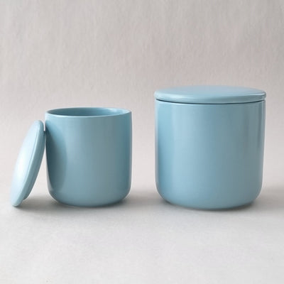 Ceramic Jar with Lid, Large - Blue