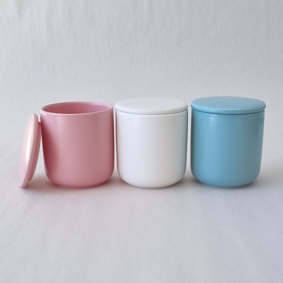 Ceramic Jar with Lid, Small - Blue