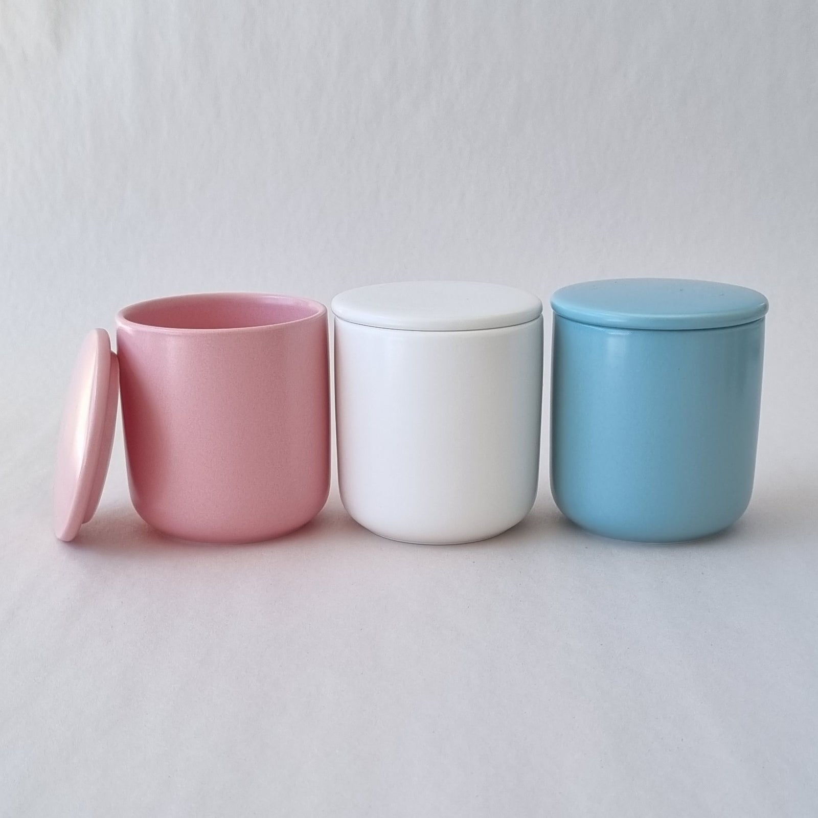 Ceramic Jar with Lid, Small - Blue