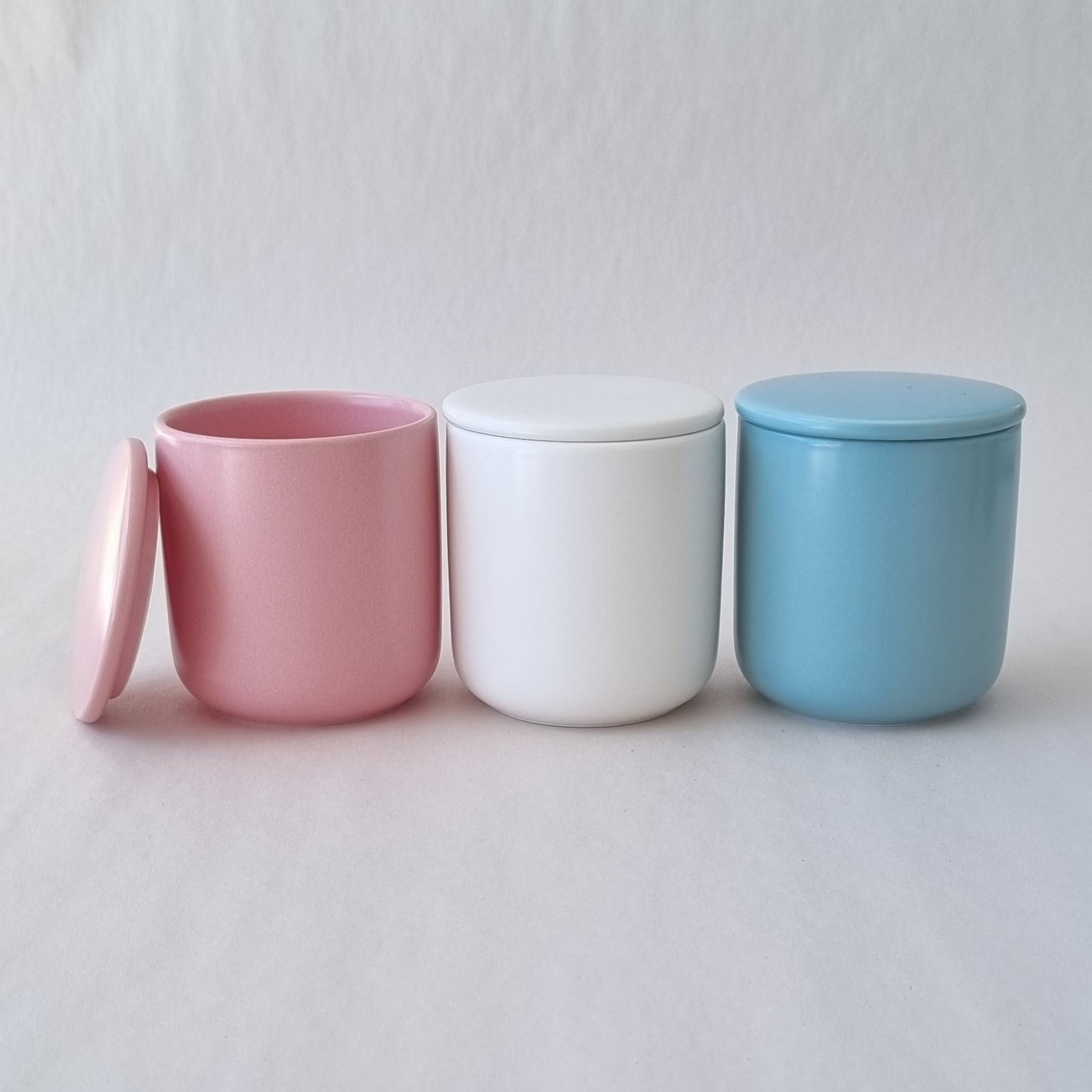 Ceramic Jar with Lid, Large - Blue