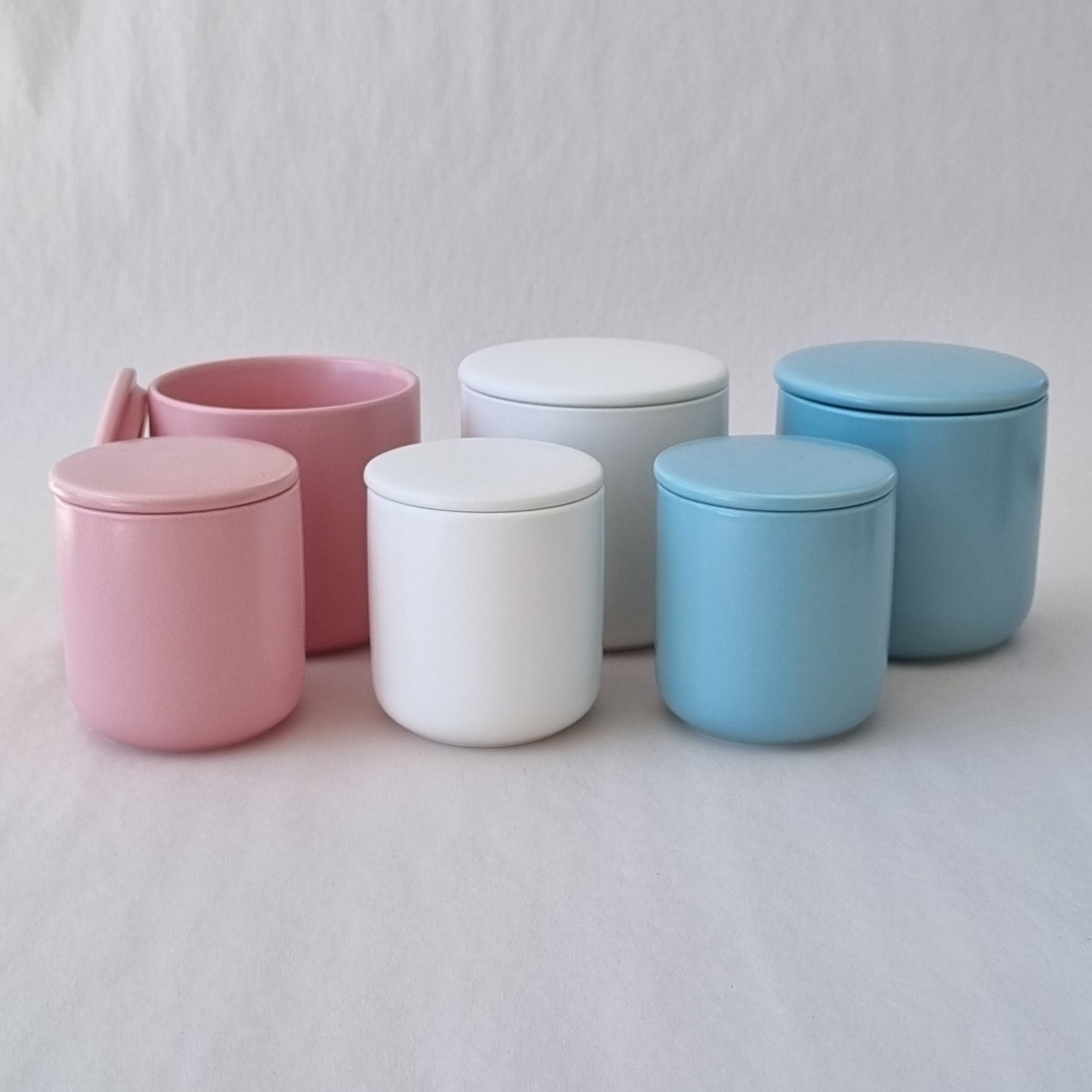 Ceramic Jar with Lid, Large - Blue
