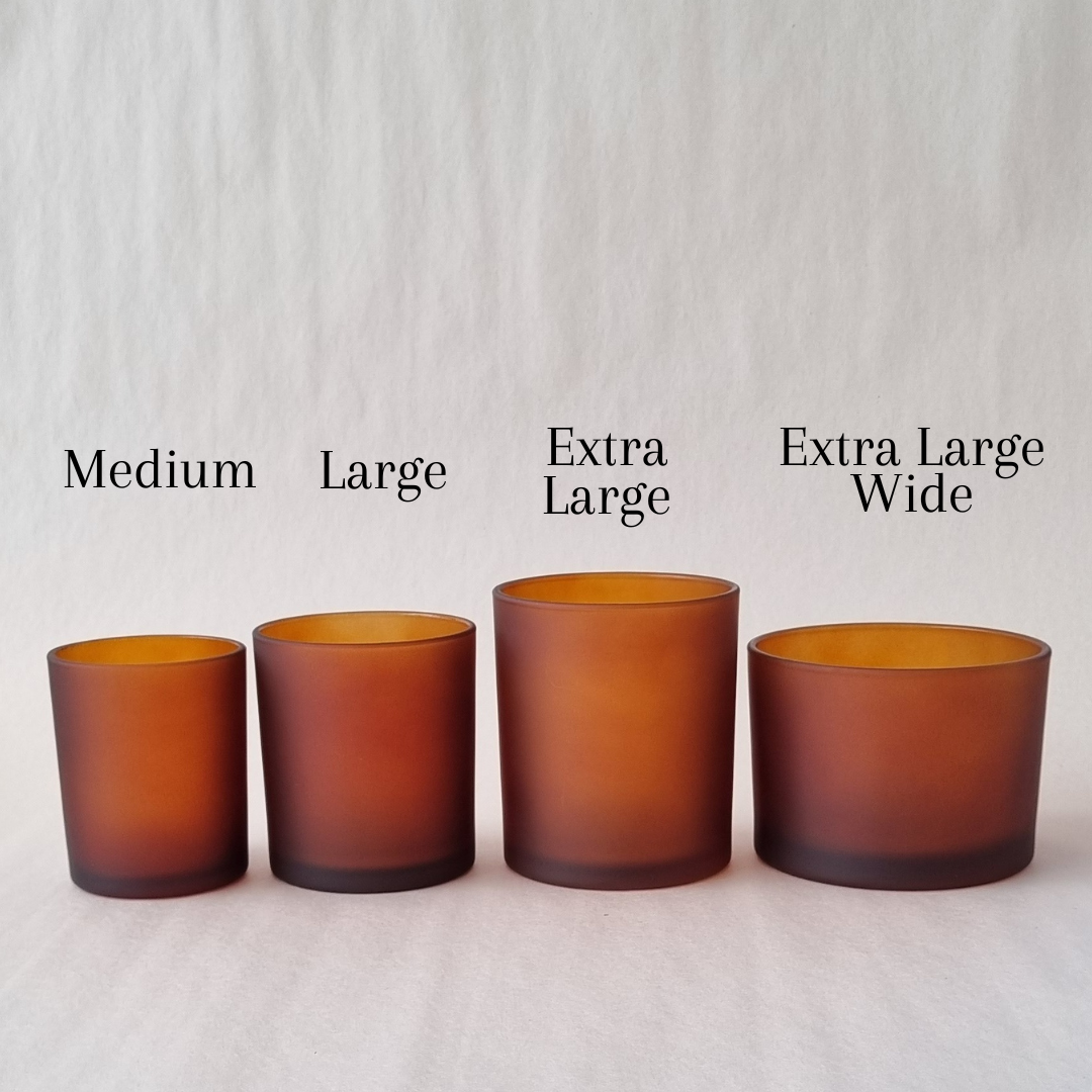 Medium Oxford Candle Jar- Frosted Amber Exterior