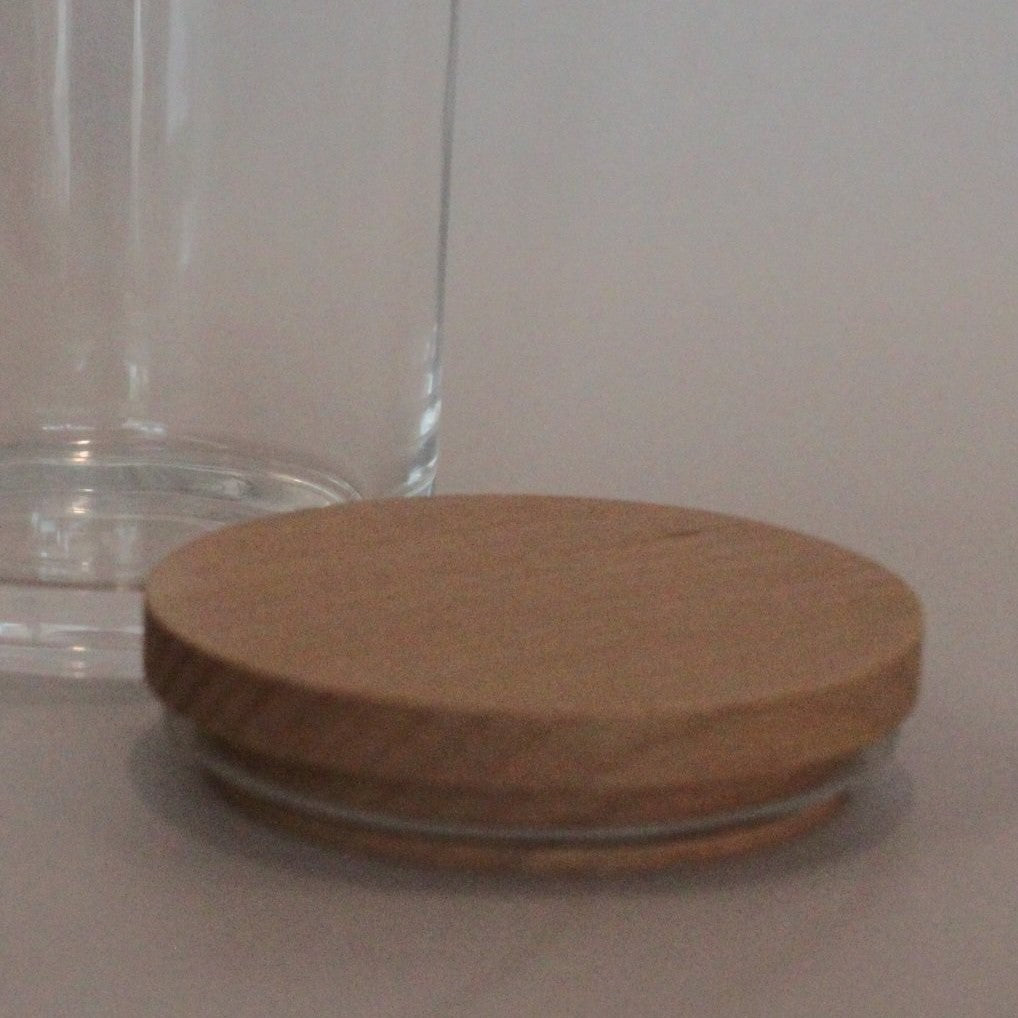 small-medium beechwood candle jar lid