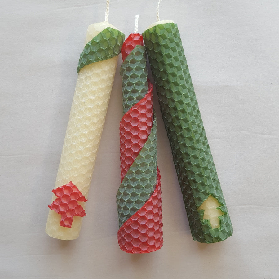 Beeswax Candle Making Kit - Red/Green/White