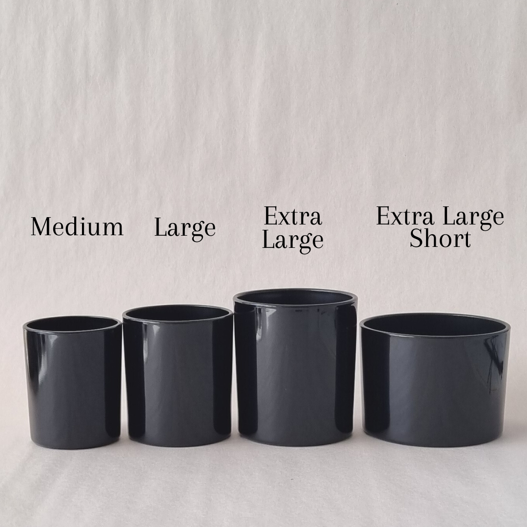 Large Oxford Candle Jar - Gloss Black Exterior