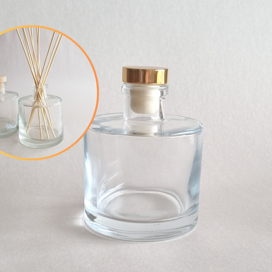 Diffuser Bottle - round with Gold Lid