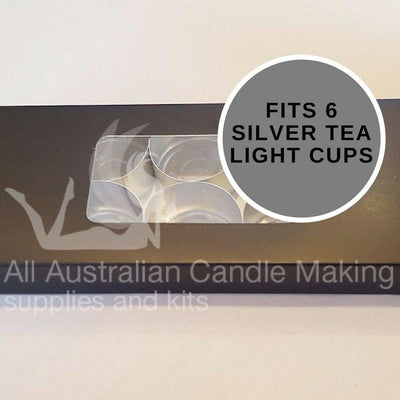 Black Tea Light Box - for 6 silver 25mm cups