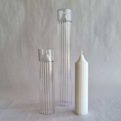 Fluted Candlestick / Dinner Taper Mould TALL PVC Candle Mould