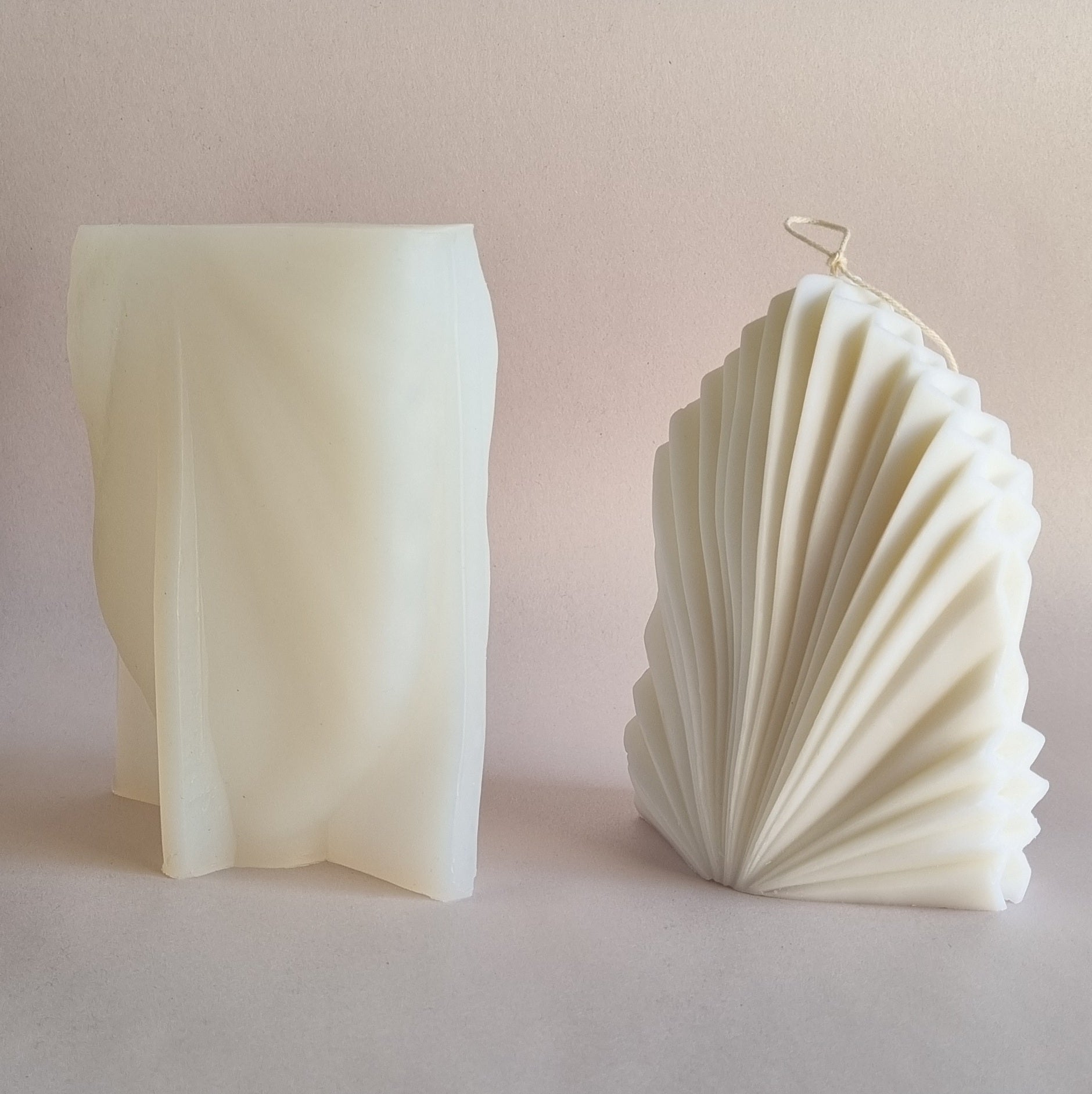 Decorative Shell Fan Silicon Candle Mould - CLEARANCE