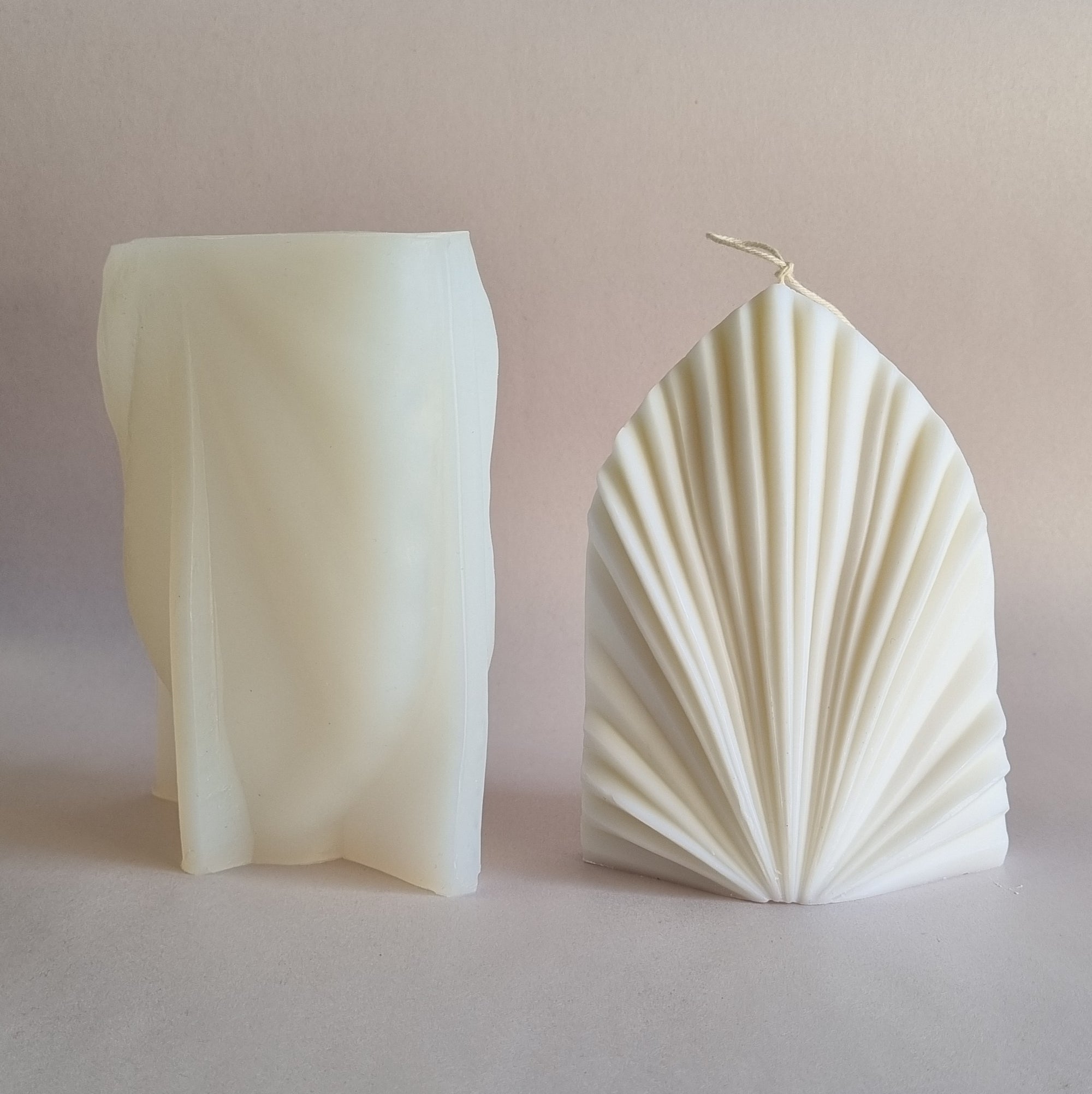 Decorative Shell Fan Silicon Candle Mould - CLEARANCE