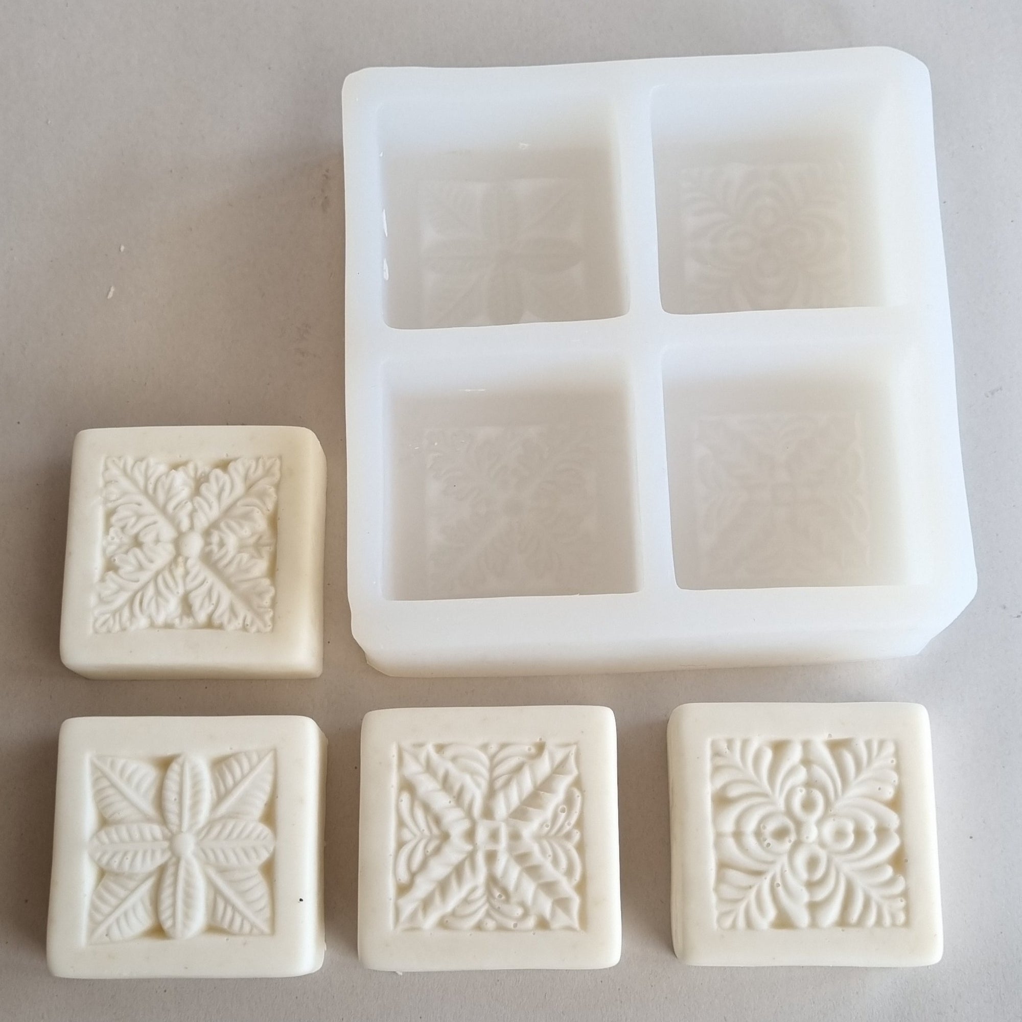 Tile Silicon 4 Cavity Mould