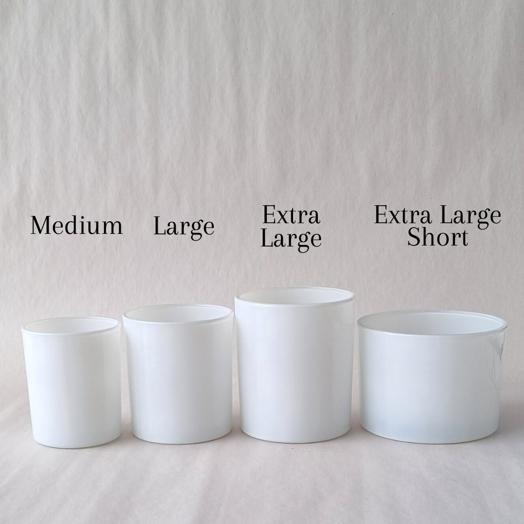 Classic Extra Large Short Oxford Candle Jar - Gloss White Exterior